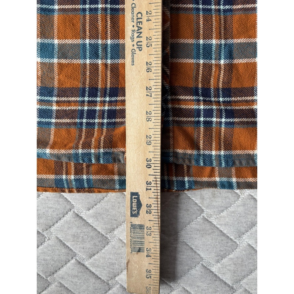 Duluth Trading Co Shirt Mens 3XL Orange Plaid Flannel Button Front Long Sleeve - Picture 6 of 7